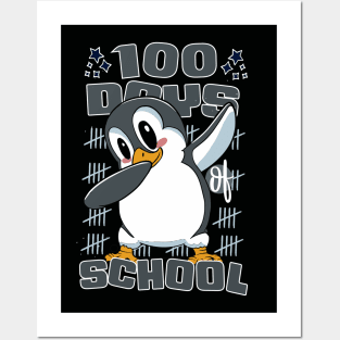 100 Days of school featuring a Dabbing Penguin #1 Posters and Art